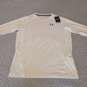 NWT Under Armour HeatGear Compression White Long Sleeve Shirt Size 2XL (0265)